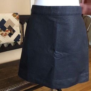 NWT J. Crew Blue Black Mini Skirt with sheen 4